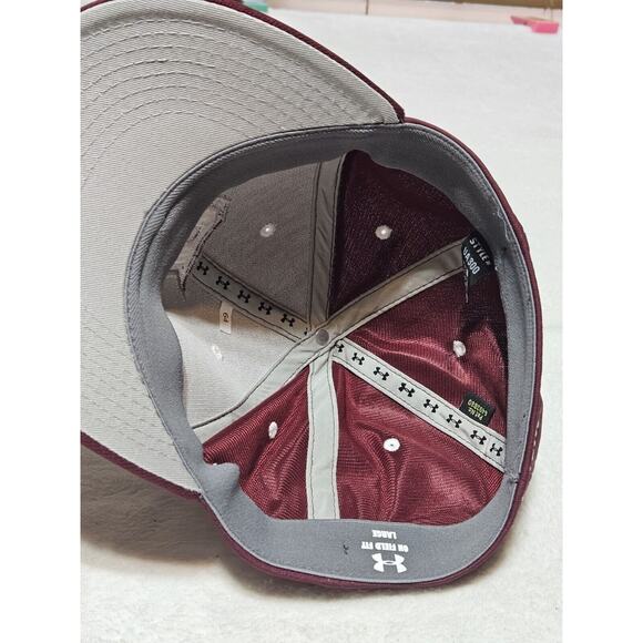Under Armour Wolves Baseball Cap Maroon On Field Fit Large - Picture 8 of 10